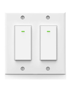 Interruptor de Luz Inteligente Lesim 2 Gang WiFi Control Remoto