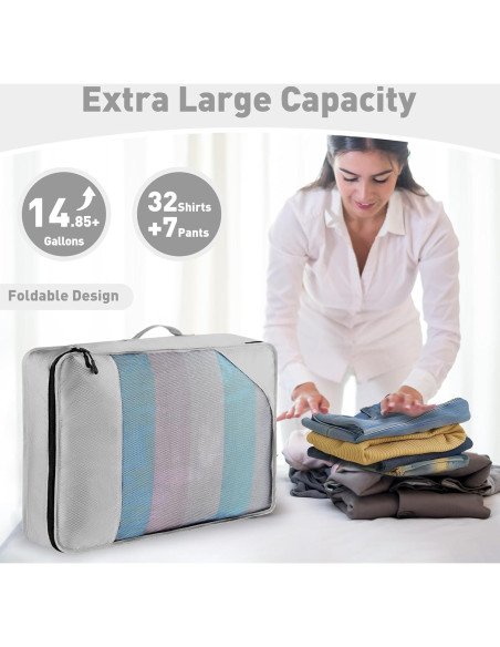 Set de 8 Cubos de Empaque Toncoke para Viaje Gris