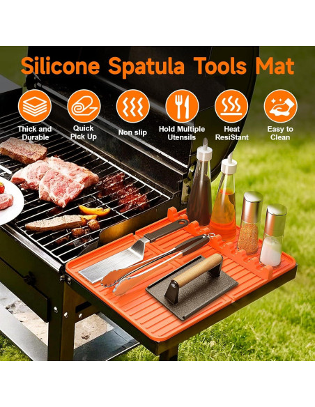 Alfombrilla de Silicona para Parrilla Sevenblue Naranja 40x29cm