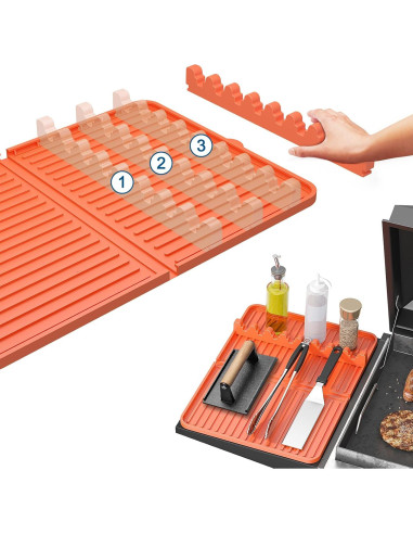 Alfombrilla de Silicona para Parrilla Sevenblue Naranja 40x29cm