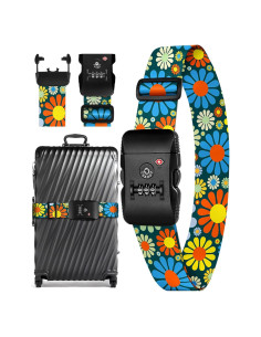 Correa de Equipaje Slohif Floral con Cerradura TSA 50-91 cm