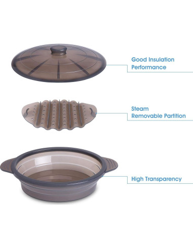 Cocinero al Vapor de Microondas Euchoiz Grande 2.19L