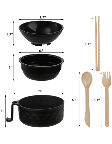 Cocedor de Ramen Okllen 2 Piezas Microondas 946ml