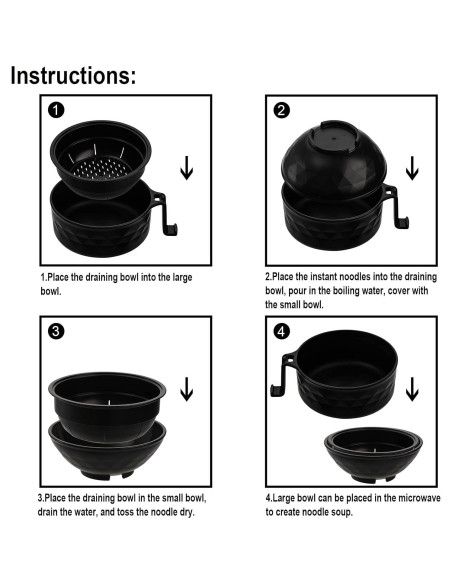 Cocedor de Ramen Okllen 2 Piezas Microondas 946ml