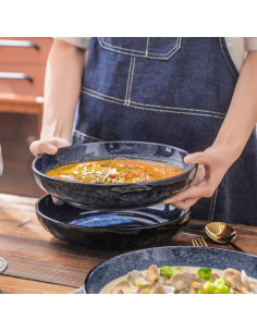 Set de 4 Cuencos de Porcelana Vicrays 25,4 cm Azul 2