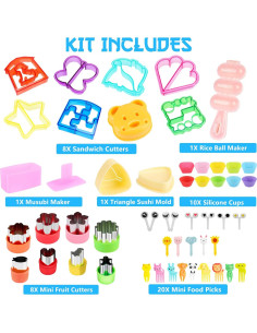 FUNGYAND Kit 52 en 1 Cortadores de Sándwich y Bento 2