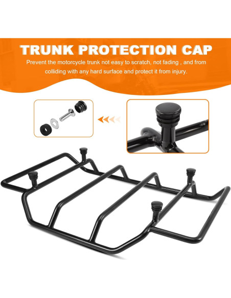 Portaequipajes Maletero Eumti Negro para Harley Touring 1984-2025