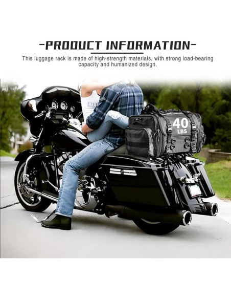 Soporte de Equipaje Desmontable DREAMIZER Negro para Harley 09-23