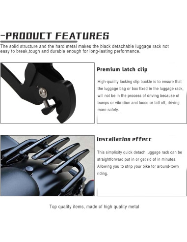 Soporte de Equipaje Desmontable DREAMIZER Negro para Harley 09-23