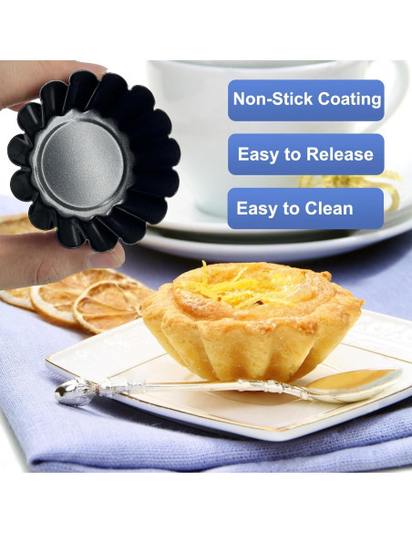 Moldes para Tartas de Huevo Urxirha 14PCS 6.6cm Antiadherentes