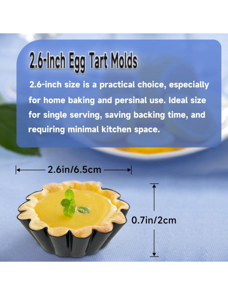 Moldes para Tartas de Huevo Urxirha 14PCS 6.6cm Antiadherentes