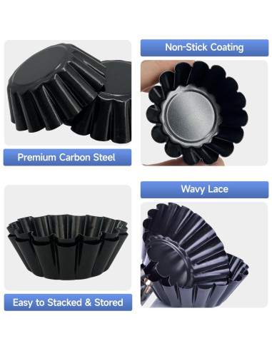 Moldes para Tartas de Huevo Urxirha 14PCS 6.6cm Antiadherentes