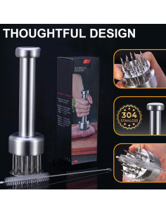 Ablandador de Carne Acero Inoxidable con Agujas 230g 2