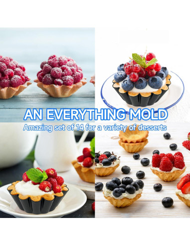 Moldes para Tartas de Huevo Urxirha 14PCS 6.6cm Antiadherentes