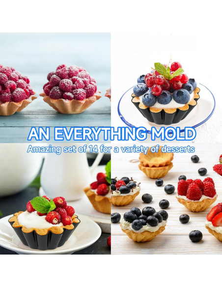 Moldes para Tartas de Huevo Urxirha 14PCS 6.6cm Antiadherentes