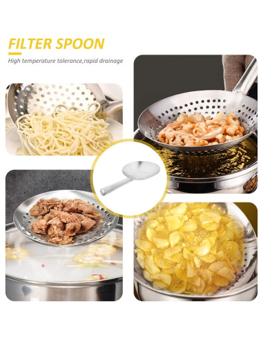 Cucharón Colador de Acero Inoxidable YARDWE 26cm para Cocina