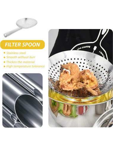 Cucharón Colador de Acero Inoxidable YARDWE 26cm para Cocina
