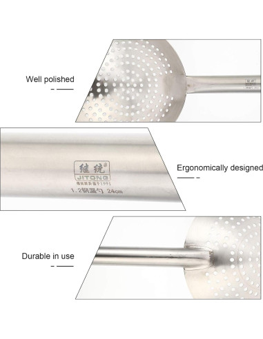 Cucharón Colador Ranurado de Acero Inoxidable Yardwe 0.39kg