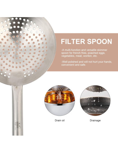 Cucharón Colador Ranurado de Acero Inoxidable Yardwe 0.39kg