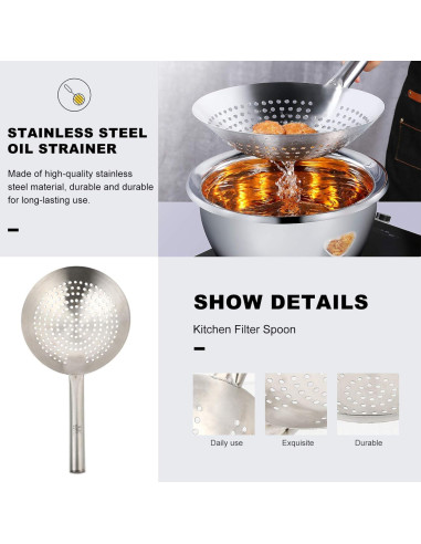 Cucharón Colador Ranurado de Acero Inoxidable Yardwe 0.39kg