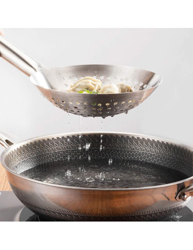 Cucharón Colador Ranurado de Acero Inoxidable Yardwe 0.39kg