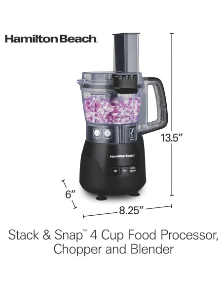 Procesador de Alimentos Hamilton Beach Stack & Snap 4 Tazas 250W