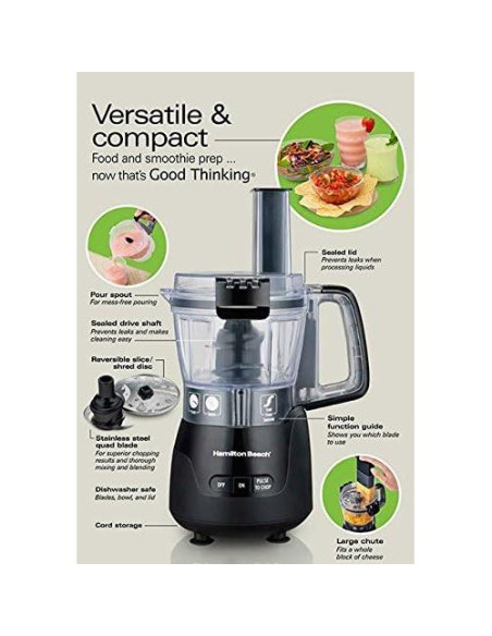 Procesador de Alimentos Hamilton Beach Stack & Snap 4 Tazas 250W