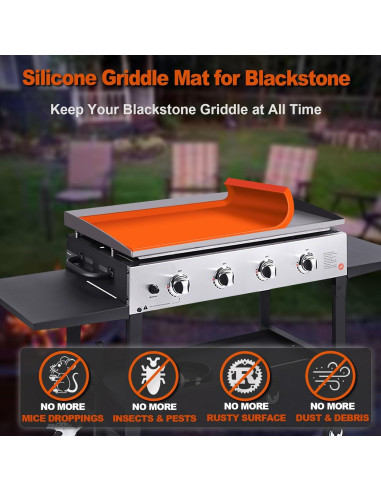 Cubierta de Silicona Ghislaine para Plancha 36" Naranja