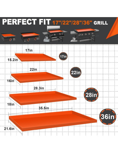 Cubierta de Silicona Ghislaine para Plancha 36" Naranja
