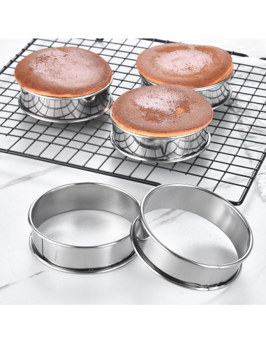 16 Anillos de Muffin Crumpet Acero Inoxidable 3.15 y 4"