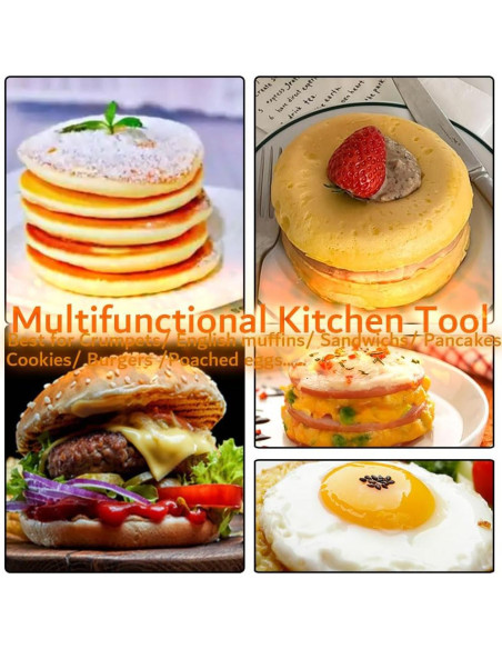 16 Anillos de Muffin Crumpet Acero Inoxidable 3.15 y 4"