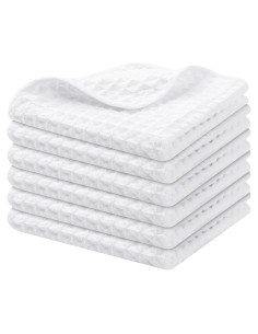 Paños de Cocina Homaxy Microfibra 30x30 cm 6 Piezas Blanco