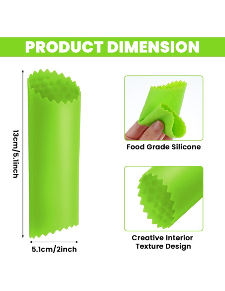 Set 4 Peladores de Ajo Silicona Classicseali Colores