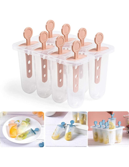 Moldes de Silicona para Paletas LANSKYWARE 8 Piezas