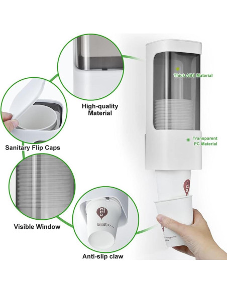 Dispensador de Vasos de Papel 3-5 oz Haqaf Blanco