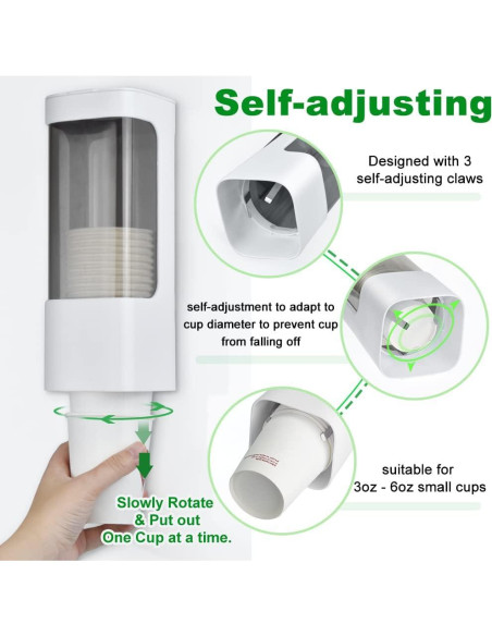 Dispensador de Vasos de Papel 3-5 oz Haqaf Blanco