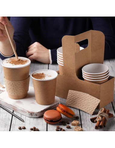 Portavasos desechable 20 unidades Supkiir Kraft 2 tazas