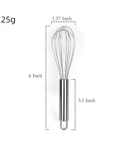 Batidor de huevos manual YIKANGHENG 2 piezas acero inoxidable