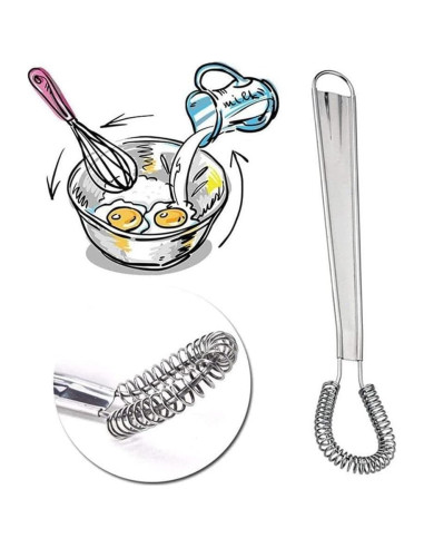 Batidor de Huevos Manual Rosojodg de Acero Inoxidable 32g