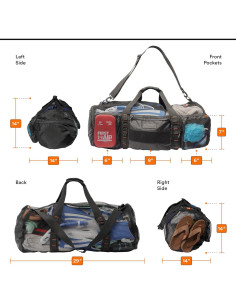 Bolsa de Malla 90L Fitdom para Buceo y Playa 2