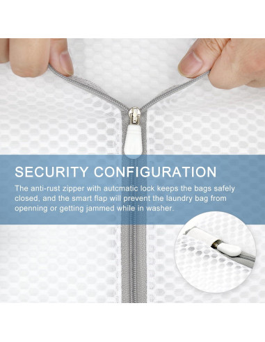 3 Bolsas de Lavandería Malla Panal Muchfun 40x50cm 30x40cm 23x30cm