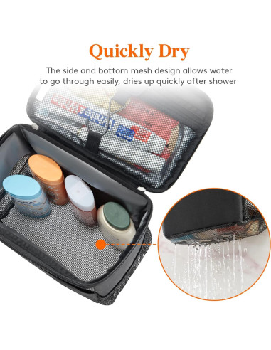 Bolsa de Ducha de Malla Lifewit Mediana Negra 21x15x25cm