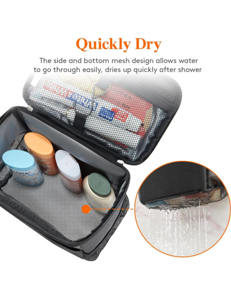 Bolsa de Ducha de Malla Lifewit Mediana Negra 21x15x25cm