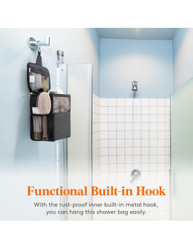 Bolsa de Ducha de Malla Lifewit Mediana Negra 21x15x25cm