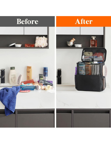 Bolsa de Ducha de Malla Lifewit Mediana Negra 21x15x25cm