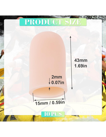 PAGOW 10 Fundas de Dedo de Gel Reutilizables Beige