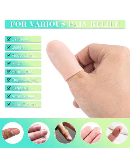 PAGOW 10 Fundas de Dedo de Gel Reutilizables Beige