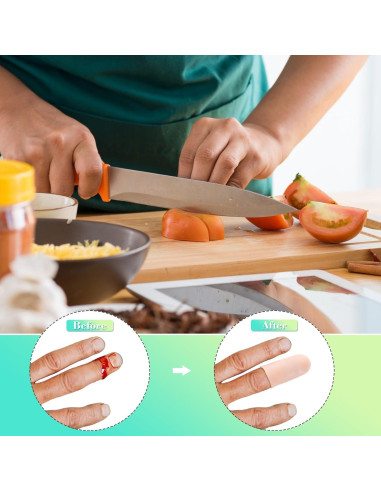 PAGOW 10 Fundas de Dedo de Gel Reutilizables Beige