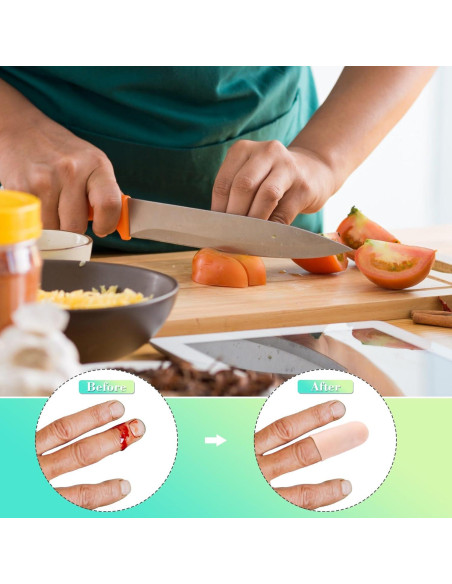 PAGOW 10 Fundas de Dedo de Gel Reutilizables Beige