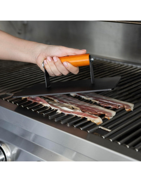 Prensa de Parrilla XL Outset Hierro 20x25 cm Mango Madera